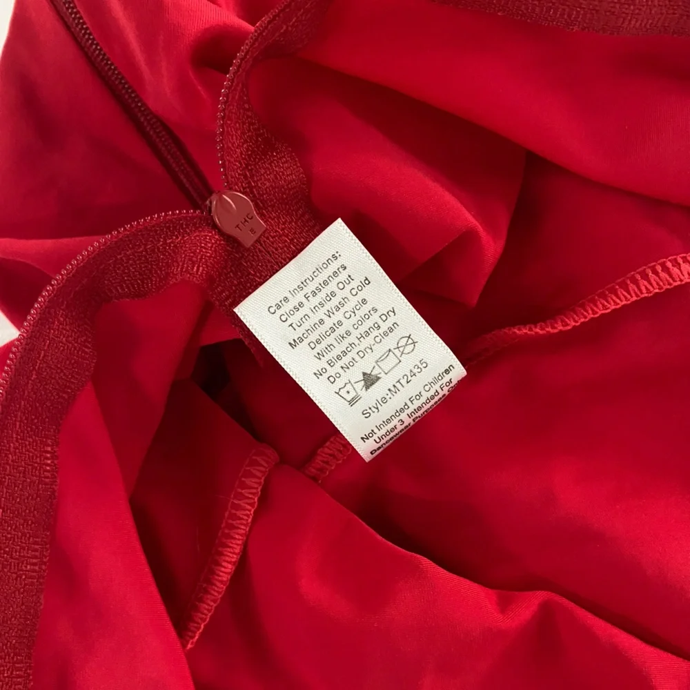 Balera Red Mock Neck Long Sleeve Dance Leotard - Picture 5 of 5
